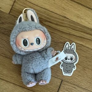 The Monsters Exciting Macaron Vinyl Face Blind Box Gray Sesame Bean Labubu Doll